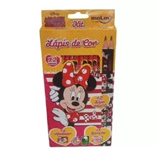 Kit Lapis De Cor Minnie 12 Cores + 4 Itens