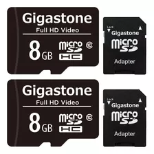Gigastone Paquete De 2 Tarjetas Micro Sd De 8 Gb, Video Hd,.
