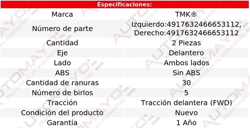 2) Mazas Delanteras Sin Abs Tmk Sedona V6 3.3l 2015-2019 Foto 2