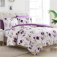 ~?mellanni Madison Purple Duvet Cover Set Twin Size - Home B