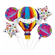 Globo Aerostático Feliz Cumpleaños 5pcs