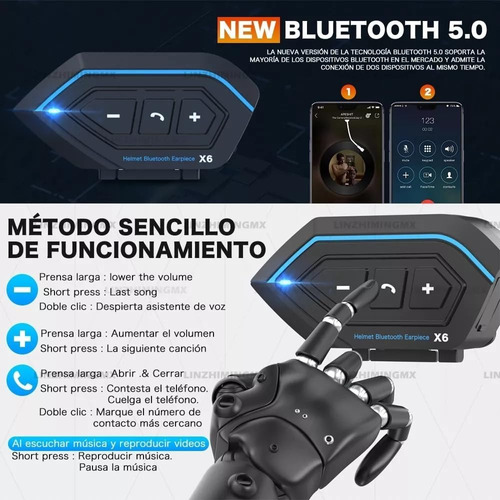 Audfonos Impermeables Bluetooth Para Casco De Motocicleta Foto 4