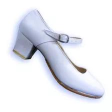 Zapato Danza Regional Folklorica Piel Negro Baile Blanco