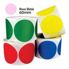 Etiqueta Bolinha Colorida 60mm - 6cm Rolo Com 500 Envio Hoje