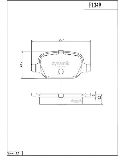 Balatas Bajos Metales Traseras Dynamik 147 L4 2.0l 02/07 Foto 2