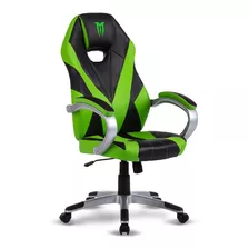 Silla Gamer Panter Sgw Juego Trabajo Ergonómica Reclinable Color Verde Y Negro