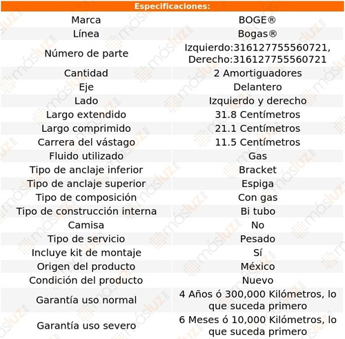 (2) Amortiguadores Gas Del Chevrolet S10 Blazer 83/94 Bogas Foto 2