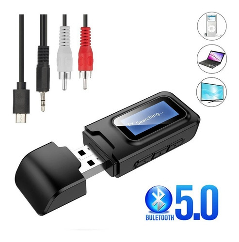 2 En 1 Usb Bluetooth 5.0 Transmisor Receptor Con Lcd