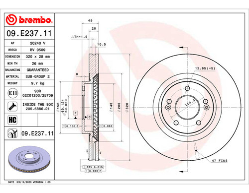 Par Discos Brembo Para Kia Sorento Ex Pack 2017-2019 Del Foto 2