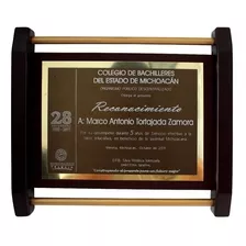 Reconocimiento Madera Aluminio Grande Grabado Diploma Trofeo