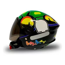 Capacete Aberto Personalizado Adesivado Turtle Tartaruga Vr