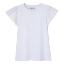 Remera Jersey Niña Wanama Kids Rochi Manga Corta Blanco