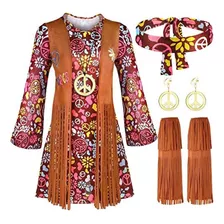 Conjunto De Fantasia Indiana Hippie Dos Anos 70 E 60