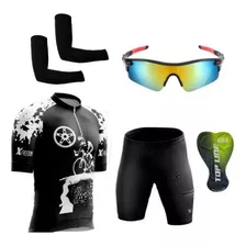 Conjunto Roupas Ciclismo Camisa Bermuda Esporte Bike 