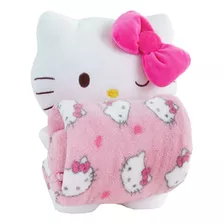 Manta Baby Com Bichinho De Pelúcia Hello Kitty Laço Pink