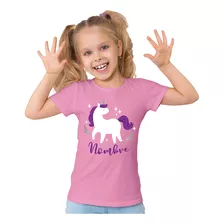 Remera Algodon Unicornio Personalizada Con Nombre 2