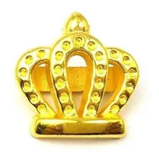 Mini Coroa Pingente Botão Dourada 2x2 C/50 Un Realeza Festa