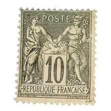 Estampilla Francia 1877 10 Cent. Yt 89 Mint -