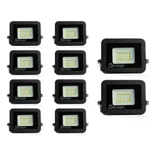 Kit 10 Mini Refletor Led Slim 10w Branco Frio Ip65 900lm