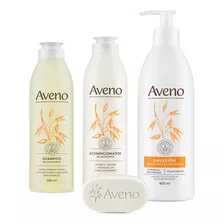 Aveno Set Limpieza Cuidado Corporal Sh + Ac + Jab + Emulsion 