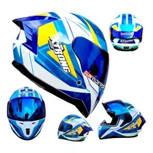 Casco Moto Deportivo Xtrong Aqua Racing Ece Aleron Tornasol 