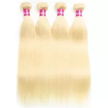 Cabello Humano Natural Mega Blonde Liso En Pantalla, 20 Cm,