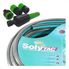 Kit Manguera Riego 1/2 X 15m Anticolapsable Solytac Acoples