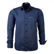 Camisa Social Masculina Com Bolso Para Trabalho Manga Longa