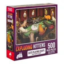 Rompecabeza Exploding Kittens, Gatos Jugando Cartas 500 Pzs