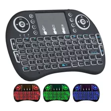 Mini Teclado Inalámbrico Led Retroiluminado Smart Tv Android Color Del Teclado Negro Rgb