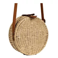 Bolsa De Palha Redonda Estruturada Rattan Forrada Tendência