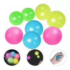 Pelotas Pegajosas Fluorescentes Juguete Niño Pack 12