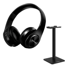 Kit Auriculares Bluetooth Amitosai Con Soporte Etheos Color Negro