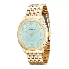 Relógio Seculus Feminino Analógico Dourado Original + Nf