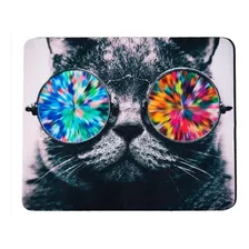 Mouse Pad Diseño Gato Psicodélico