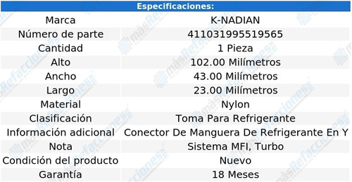 Toma Anticongelante Nylon Pernos Tt Quattro L4 1.8l 00 Al 03 Foto 3