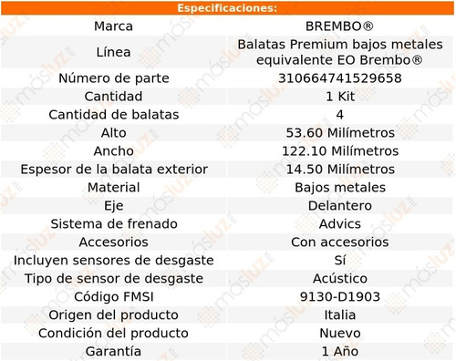 Balatas Bajos Metales Del Mazda Mx-5 16/18 Brembo Foto 4