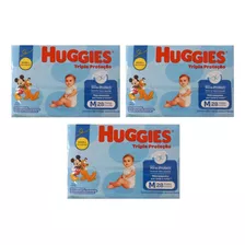 Kit Fraldas Descartáveis Huggies Tripla Proteção 28 Unid M