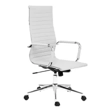 Silla De Escritorio Koa Ofi210 Ergonómica Blanca Con Tapizado De Cuero Sintético