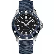 Relógio Masculino M0266291705100 Mido Ocean Star Gmt Correia Azul Bisel Azul Fundo Preto