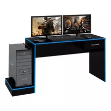 Mesa Pc Gamer Preto Azul