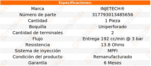 1- Inyector Combustible Pickup 3.0lv6 1989/1995 Injetech Foto 4