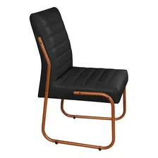 Conjunto Com 4 Cadeira Jade Sala De Jantar Couro Sintético Cor Da Estrutura Da Cadeira Bronze Cor Do Assento Preto Desenho Do Tecido Liso