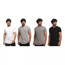 Kit 04 Camiseta Masculina Blusa Oversized Longline Swag - C1