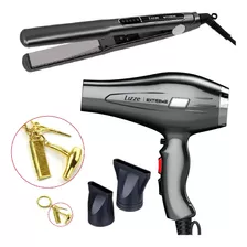 Kit Secador E Prancha De Cabelo Lizze Extreme Cinza 110v