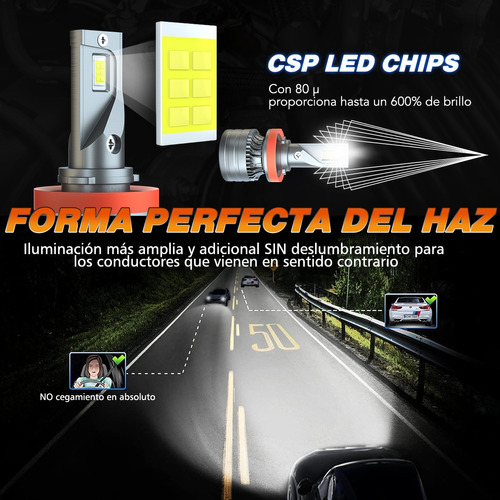 Kit De Focos  Led De Luz Alta Y Baja Para  Hyundai Series Foto 5