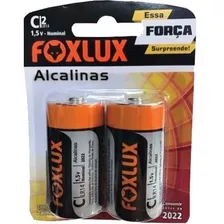 4 Cartelas Pilha Foxlux Alcalina C Md Lr14 C/2 - 26187