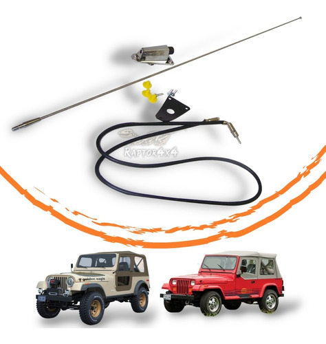 Kit De Antena De Radio Para Jeep Wrangler Cj Yj  75-95 Foto 2