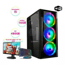 Pc Gamer Barato I5 16gb Ssd 480gb Kit + Monitor + Gt730 Ddr5