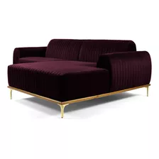 Sofá 300cm 5 Lugares Com Chaise Direito Pés Gold Molino B-29